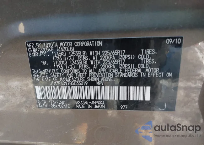 JTMZF4DV7B5033019: 43878196