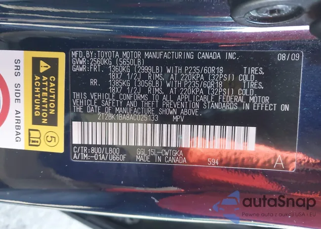 2T2BK1BA8AC025133: 43878242