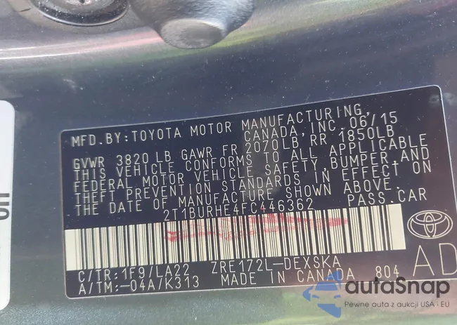 2T1BURHE4FC446362: 43878407