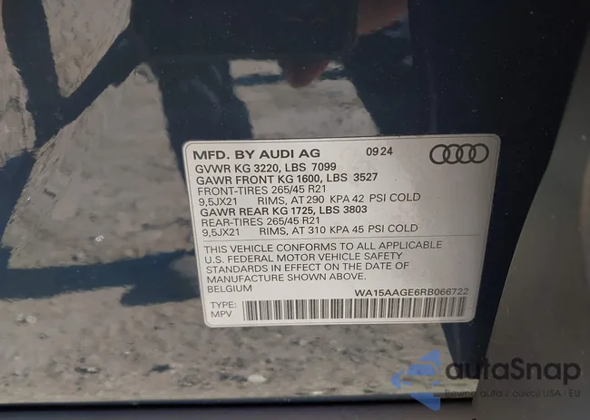 WA15AAGE6RB066722: 43878439