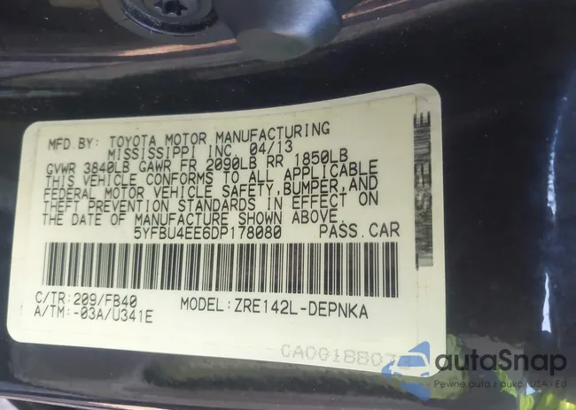 5YFBU4EE6DP178080: 43877574