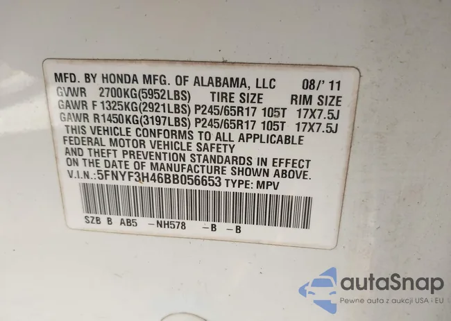 5FNYF3H46BB056653: 43877751