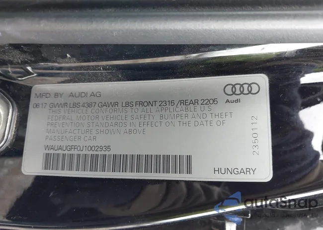 WAUAUGFF0J1002935: 43877785