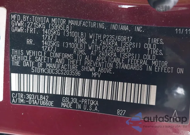 5TDYK3DC3CS203596: 43877817