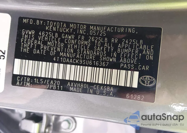 4T1DAACK9SU616367: 43879093