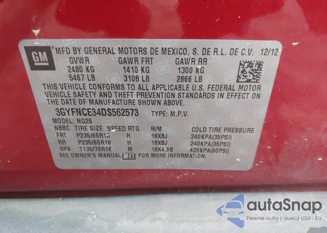 3GYFNCE34DS562573: 43879131