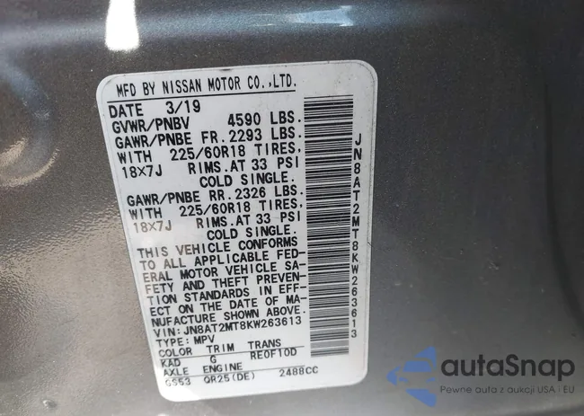 JN8AT2MT8KW263613: 43879145