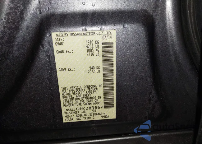 1N4AL3AP4EC283667: 43878651