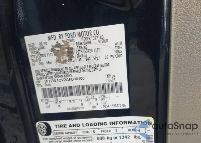 1FTFW1CV2AFD30100: 43879853