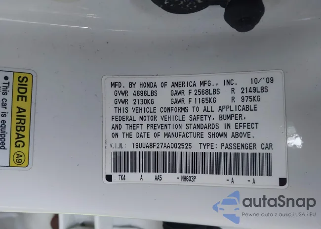 19UUA8F27AA002525: 43880031