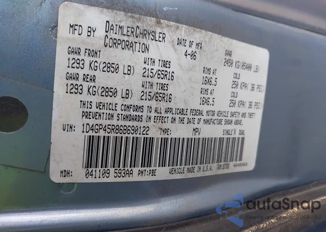 1D4GP45R86B690122: 43880324