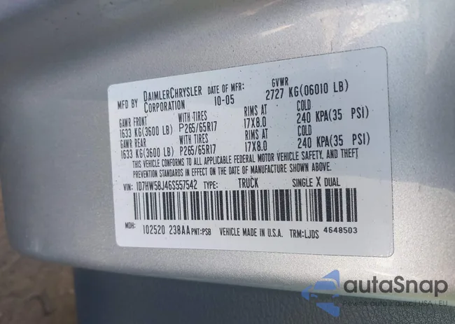 1D7HW58J46S557542: 43879647