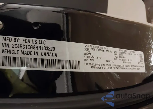 2C4RC1CG8RR133220: 43880983