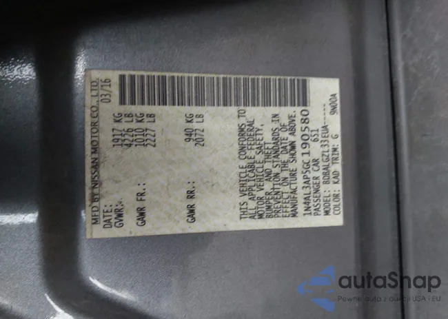 1N4AL3AP5GC190580: 43881328