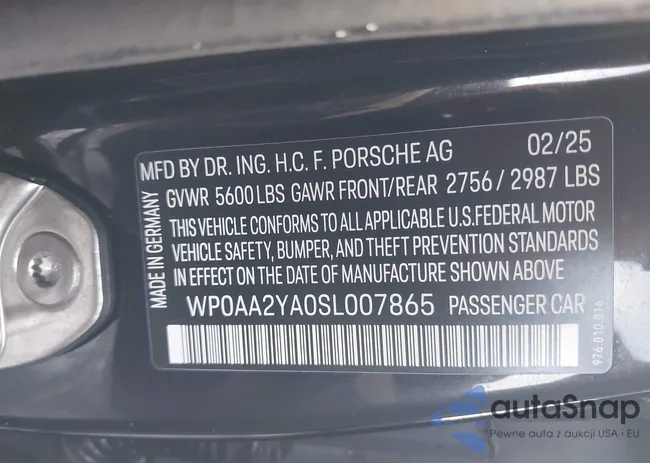 WP0AA2YA0SL007865: 43881391