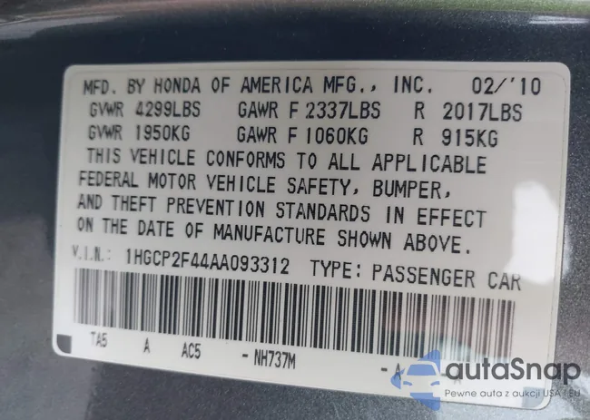 1HGCP2F44AA093312: 43881392