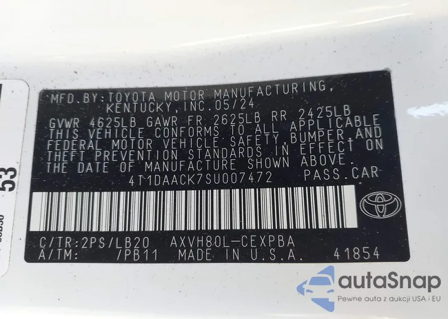 4T1DAACK7SU007472: 43880665