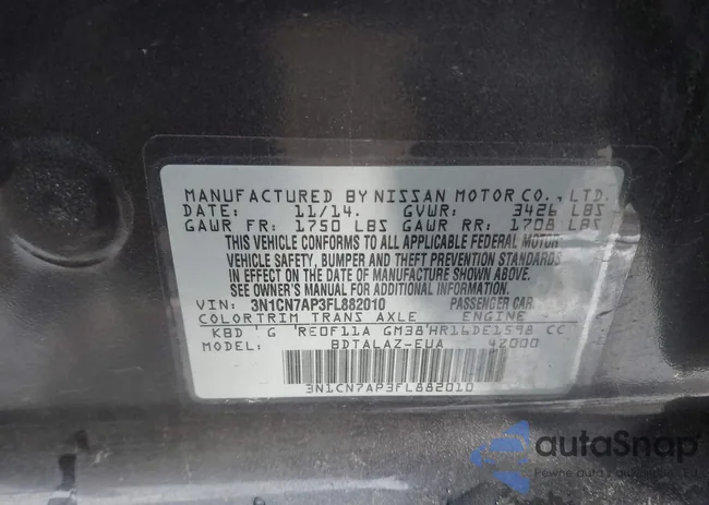 3N1CN7AP3FL882010: 43881873