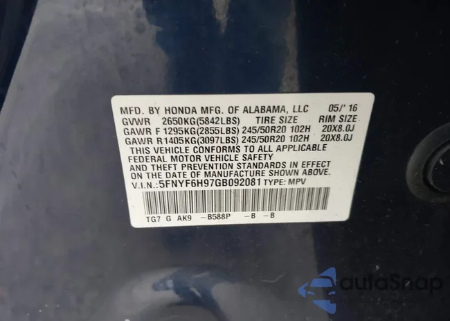 5FNYF6H97GB092081: 43881903