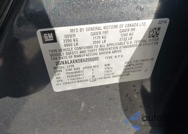 2GNALAEK5E6256085: 43882101