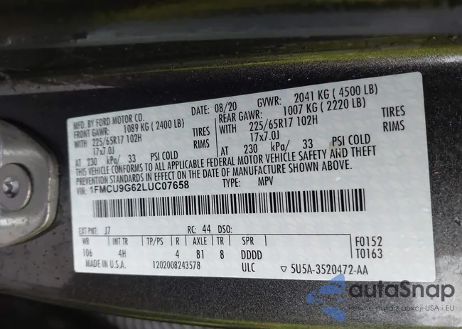 1FMCU9G62LUC07658: 43882441