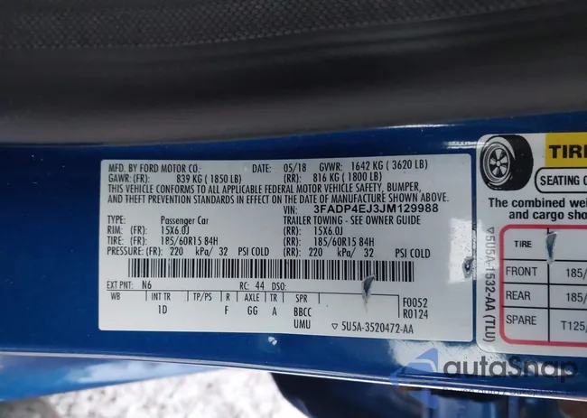 3FADP4EJ3JM129988: 43882445