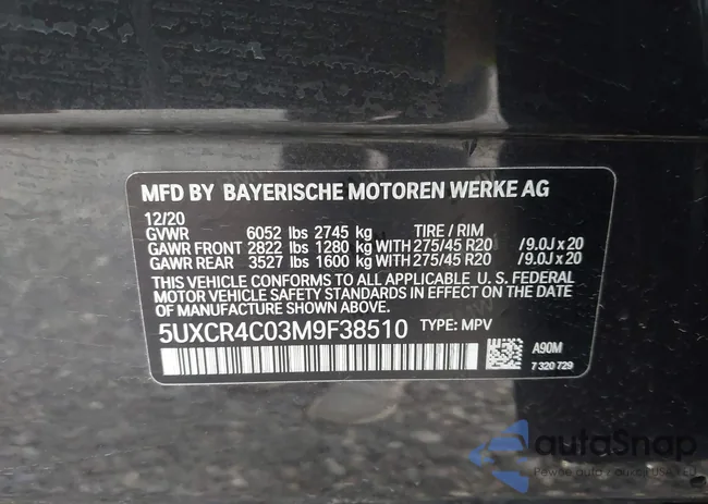 5UXCR4C03M9F38510: 43882943