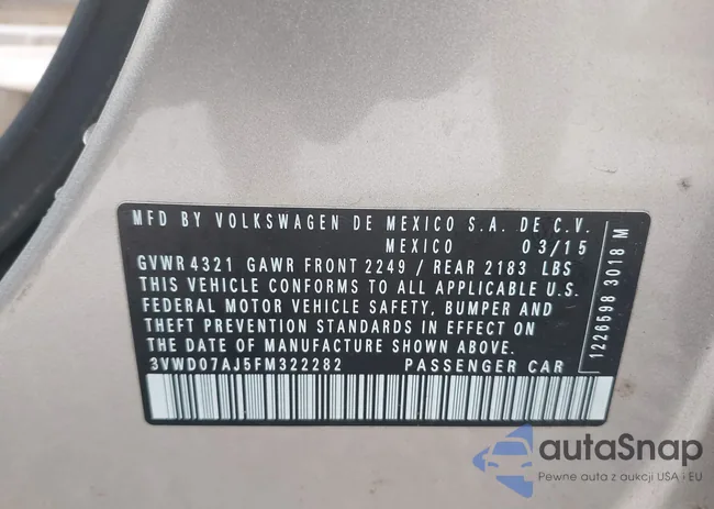 3VWD07AJ5FM322282: 43883321