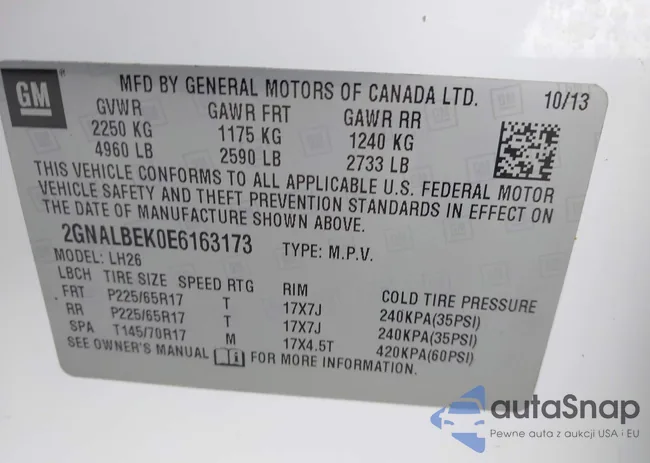 2GNALBEK0E6163173: 43882552