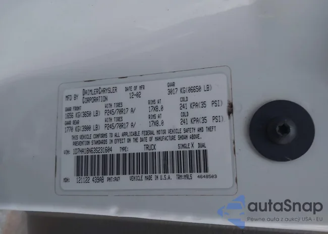 1D7HA18N63S23160: 43882834