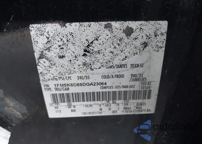 1FM5K8D88DGA23064: 43883956