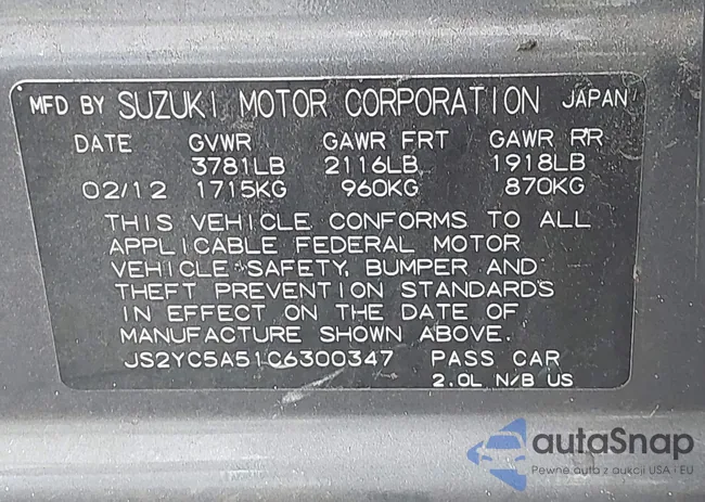 JS2YC5A51C6300347: 43883968