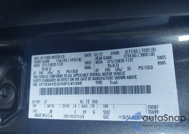 1FTEW1EG1HFC41395: 43884053