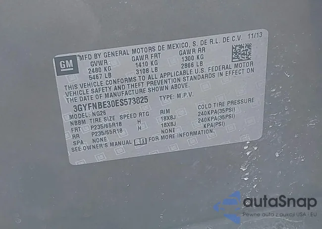 3GYFNBE30ES573825: 43884078