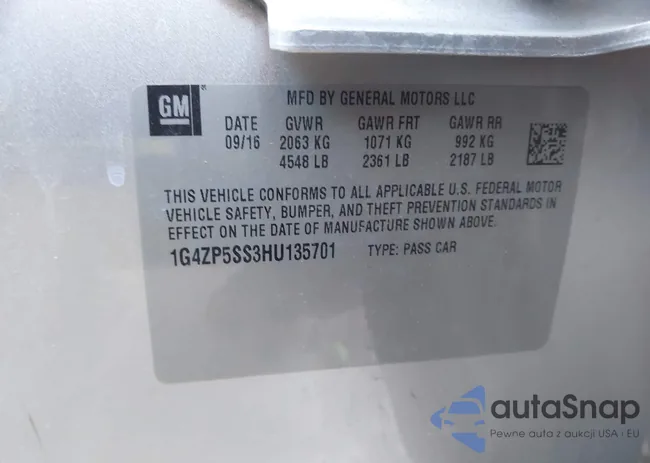 1G4ZP5SS3HU135701: 43883662