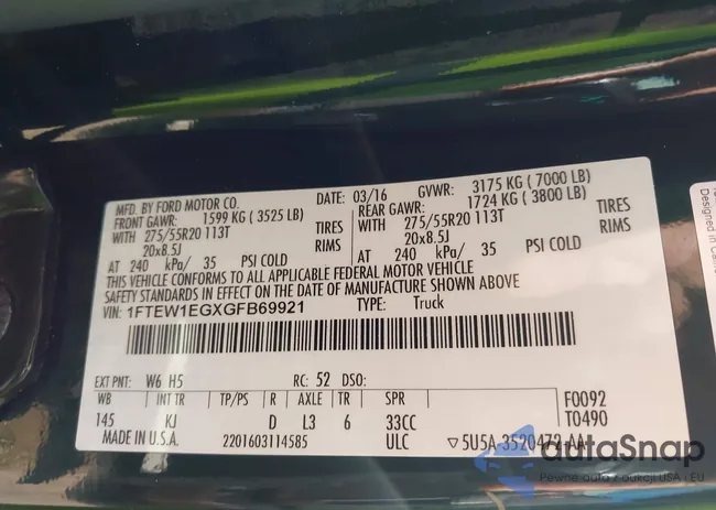 1FTEW1EGXGFB69921: 43883809