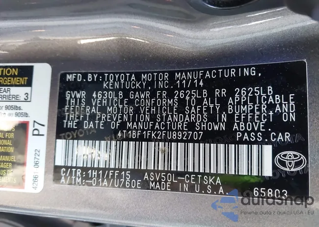 4T1BF1FK2FU892707: 43883839