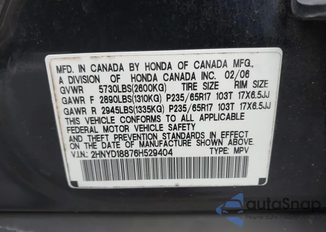 2HNYD18876H529404: 43884939