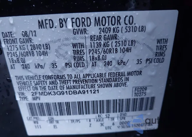 2FMDK3G91DBA91121: 43884945