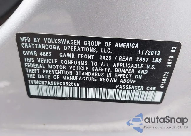 1VWCN7A35EC052565: 43885131