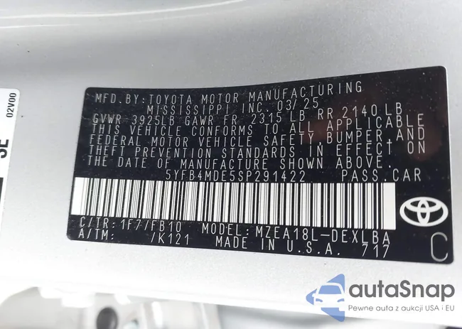 5YFB4MDE5SP291422: 43885275