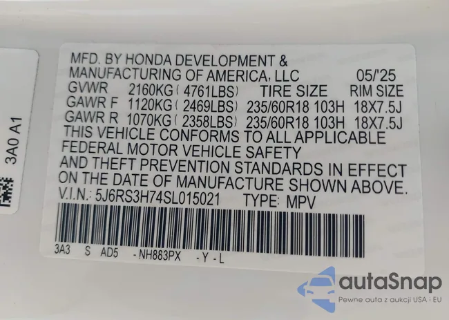 5J6RS3H74SL015021: 43885296