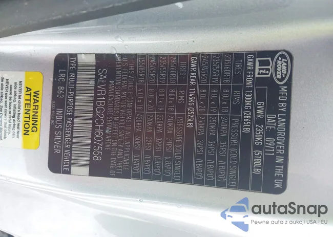 SALVR1BG2CH607558: 43885389