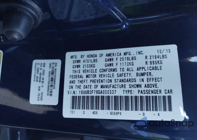 19UUB3F79GA000537: 43884456