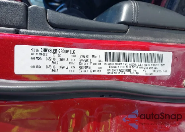 1C4RJFAG1DC595285: 43884468