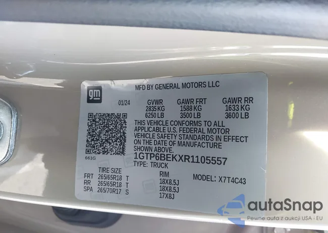 1GTP6BEKXR1105557: 43884477