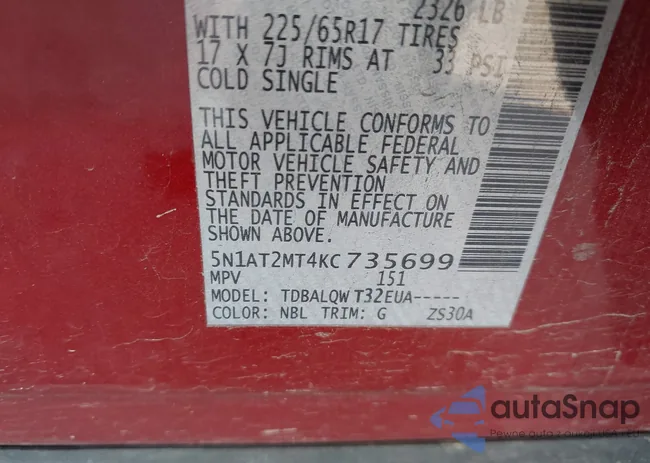 5N1AT2MT4KC735699: 43884487