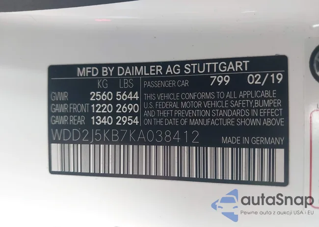 WDD2J5KB7KA038412: 43884521