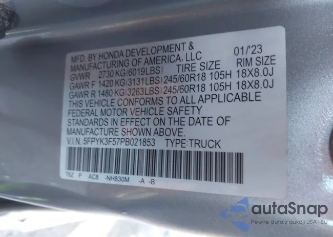 5FPYK3F57PB021853: 43884523