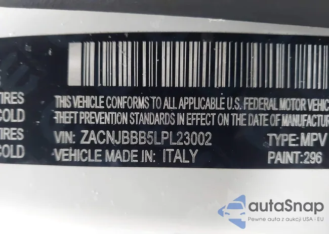 ZACNJBBB5LPL23002: 43884590